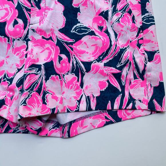 Lilly Pulitzer Callahan Knit Short Inky Navy Flamingle 5" Inseam Size 16 NEW - Picture 4 of 9